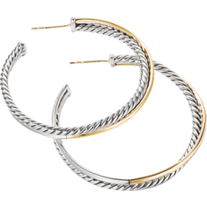 David Yurman Crossover Hoop Earrings - Gold/Silver