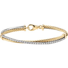 David Yurman Crossover Linked Bracelet - Gold/Silver/Diamonds