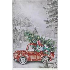LuxenHome Christmas Vintage Truck Poster 16x24"