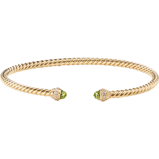 David Yurman Cablespira Bracelet - Gold/Peridot/Diamonds