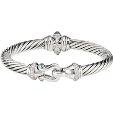 David Yurman Buckle Bracelet - Silver/Topaz/Diamonds