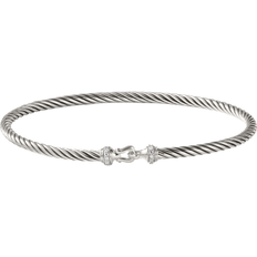 David Yurman Buckle Bracelet - Silver/Diamonds