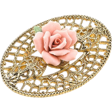 Women Brooches 1928 Jewelry Filigree Brooch - Gold