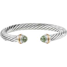 David Yurman Cable Classics Bracelet - Silver/Gold/Prasiolite