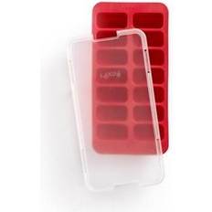 Red Ice Cube Trays Lékué Glassmaskin Isterningeform Rektangulær rød m/låg Ice Cube Tray