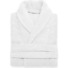 Linum Home Textiles Herringbone Bathrobe Unisex - White