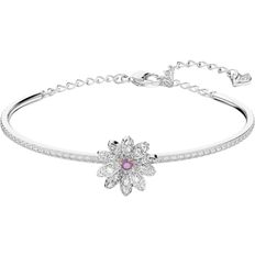 Swarovski Eternal Flower Bangle Bracelet - Silver/Pink/Transparent