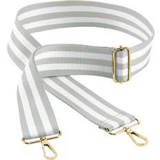 BagBase Boutique Striped Adjustable Bag Strap (One Size) (Light Grey/White)