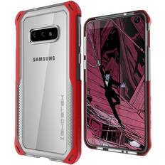 Mobile Phone Covers Ghostek Cloak 4 Shockproof Bumper Case for Galaxy S10e Smartphone, Red/Clear