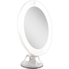 Makeup Mirrors Zadro Z'Swivel LED Lighted Power Suction Mirror White Finish 10x Magnification