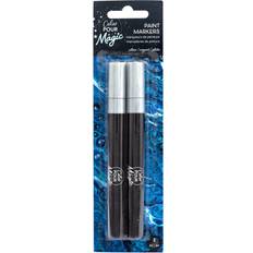 American Crafts Color Pour Magic Paint Pen 2/Pkg-Opaque Silver