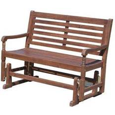 Brown - Footrest Settee Benches Nantucket Settee Bench 46.5x36"