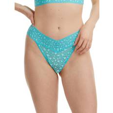 Hanky Panky Cross Dyed Leopard Original Rise Thong - Radiant Turquoise/White