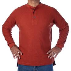 Smith Extended Tail Mini Thermal Knit Henley Pullover - Rust