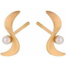 Pernille Corydon Ocean Wave Earrings - Gold/Pearl