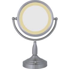Mirror with light bulbs Zadro Round Dual-Sided Lighted Vanity Mirror 1X/8X RDV68 Mens
