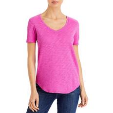 ATM Anthony Thomas Melillo Short Sleeve V-Neck Tee - Orchid