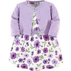 Babies Dresses Children's Clothing Touched By Nature Organic Cotton Dress & Cardigan - Purple Garden (10161311)