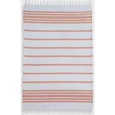 Linum Home Textiles Herringbone Fouta Bath Towel Orange