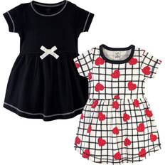 Girls Dresses Children's Clothing Touched By Nature Organic Cotton Dress 2-pack - Black Red Heart (10161130)