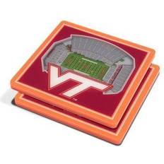 Stainless Steel Coasters Red Virginia Tech Hokies 3D StadiumViews Coaster