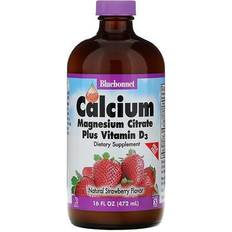 Bluebonnet Nutrition Liquid Calcium Magnesium Citrate Plus Vitamin D3 Strawberry 16 Oz