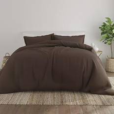 King Duvet Covers Garment Washed Solid 3-pack Duvet Cover Brown (284.48x248.92)