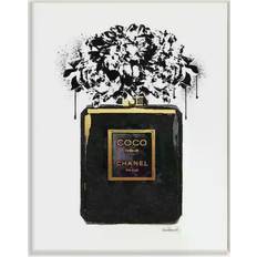 Stupell Industries Spray Paint Flowers in Black Fragrance Bottle Wall Framed Art 15x10"
