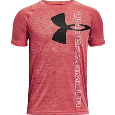 Under Armour Kid's Tech Split Logo Hybrid SS T-shirt - Red/Black (1363279-600)