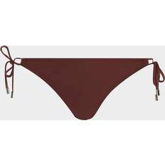 Calvin Klein Tie Side Bikini Bottom - Tonal Logo Dark Raisin