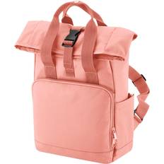 BagBase Roll Top Recycled Twin Handle Backpack (One Size) (Blush Pink)