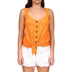 Sanctuary Golden Hour Tie Front Tank Top - Tangerine