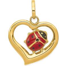Macy's Gold Charms & Pendants Macy's Ladybug Heart Charm Pendant - Gold/Red/Black