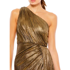 Mac Duggal leena Metallic Asymmetric Wrap Gown - Antique Gold