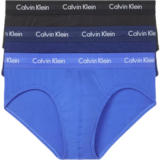 Calvin Klein Cotton Stretch Hip Brief 3-pack - Black/ Blue Multi