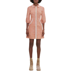 Maje Braided Tweed Dress - Orange