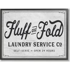Laundry room decor Stupell Industries Fluff and Fold Laundry Room Vintage Country Sign Framed Art 20x16"