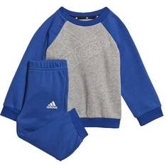 Adidas Infant Essentials Logo Sweatshirt & Pants Gender Neutral - Medium Grey Heather/Royal Blue (HM6599)