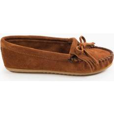 Women Moccasins Minnetonka Kilty Hardsole - Brown