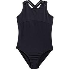 Sportswear Garment Playsuits Children's Clothing Rainbeau Moves Girl's Strappy Cami Leotard - Black (RB6828G)