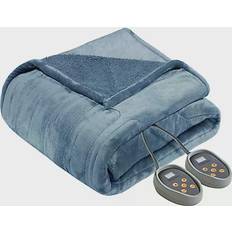 Queen Blankets Beautyrest Heated Microlight to Berber Blankets Blue (228.6x213.36)