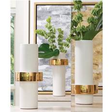 Vases on sale Global Views Low Goldtone-Ring White/Gold Vase