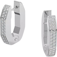 Swarovski Dextera Crystal Octagon Hoop Earrings - Silver/Transparent