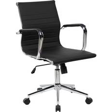 Brown - Footrest Office Chairs Techni Mobili Modern Medium Back Executive Office Chair 39.5"