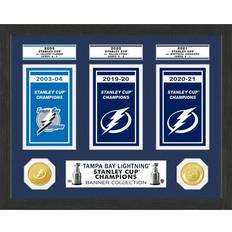 Highland Mint Tampa Bay Lightning 3-Time Stanley Cup Champions Banner Collection Photo Mint