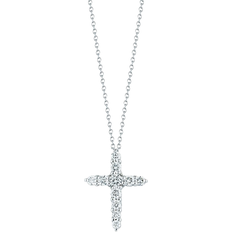 White Gold - Women Necklaces Roberto Coin Tiny Treasures Cross Pendant Necklace - White Gold/Diamond