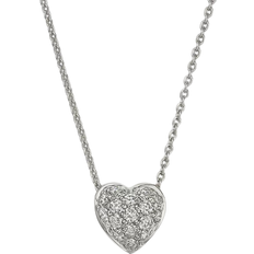 Roberto Coin Tiny Treasures Heart Pendant Necklace - White Gold/Diamond