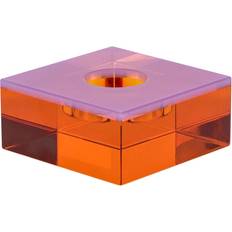 Hübsch Lyslykter Hübsch Flux Tealight Holder Pink/Orange 10x10xh4cm Lyslykt