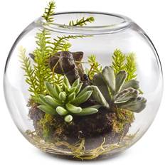 Interior Details Nearly Natural Mix Succulent Garden with Glass Artificial Plant