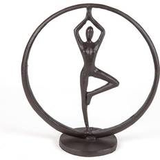 Danya B Yoga Tree Circle Cast Iron Sculpture Figurine 7.7"